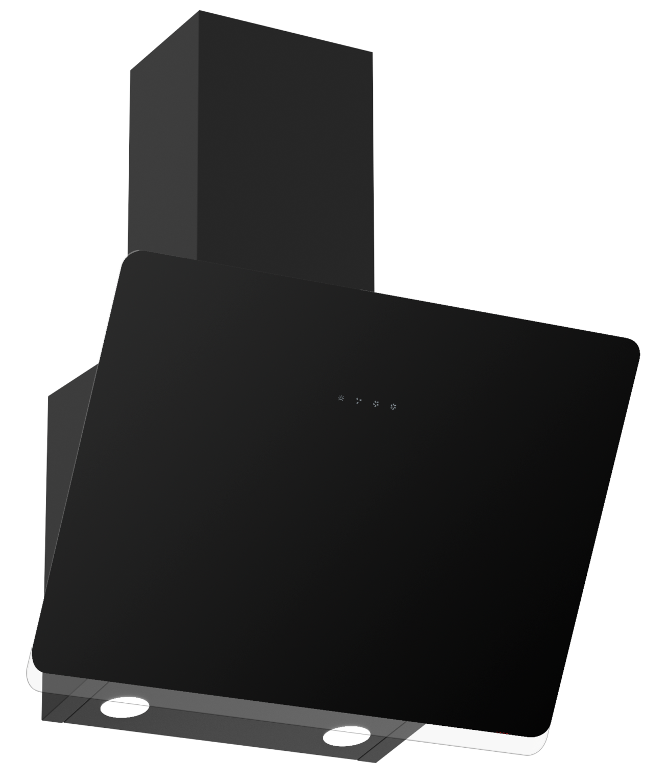 AH602B 60cm Angled Cooker Hood with Black Body and Glass Altimo