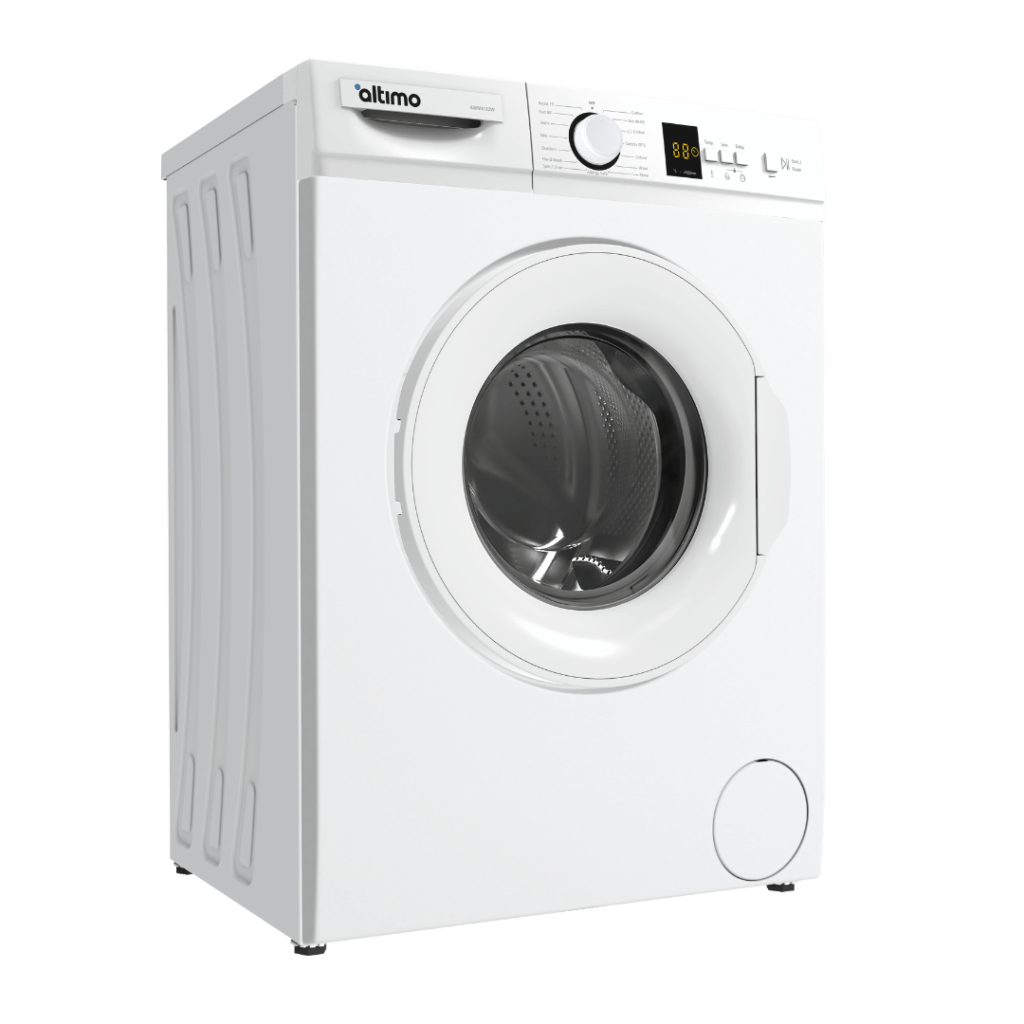 Altimo AWM6122W 6kg 1200rpm Washing Machine – White, front-loading with LED display and 15 wash programs.